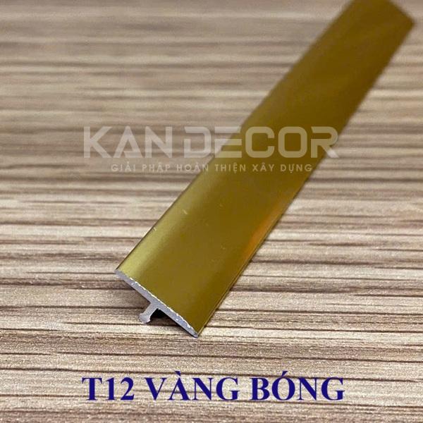 Nẹp Nhôm T12 Vàng Bóng