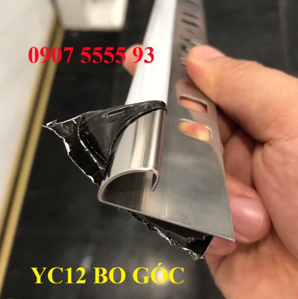 Nẹp Inox Bo Góc YC12 Trắng Gương