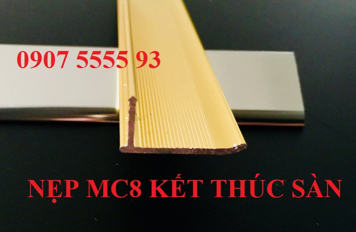 Nẹp nhôm L kết thúc sàn màu nhôm