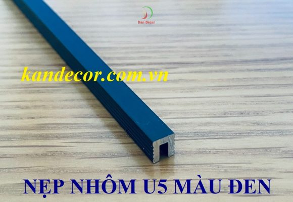 NẸP NHÔM U5 ĐEN MỜ