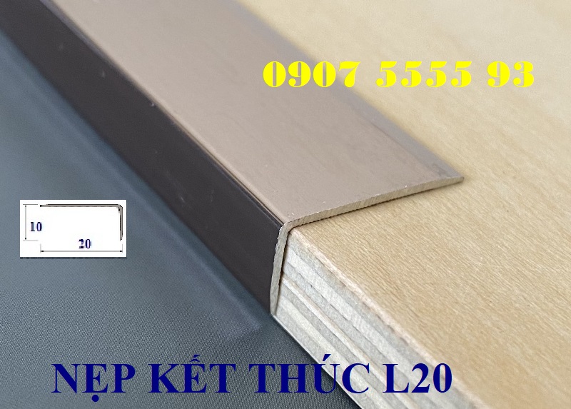 Nẹp L20x10 nhôm màu hồng