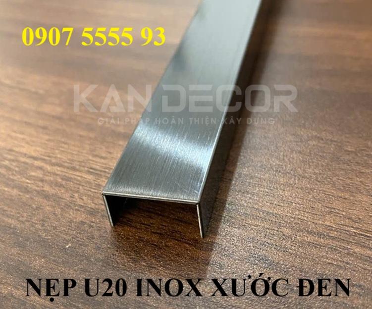 Nẹp Inox U20 Đen Xước 304